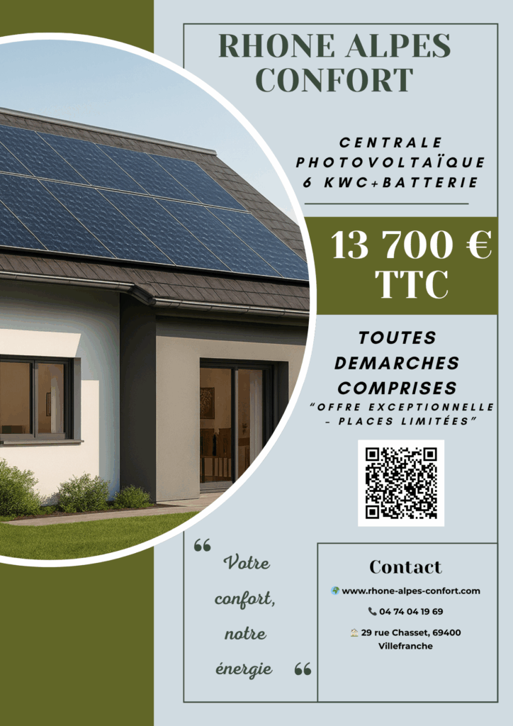 Centrale photovoltaïque 6 kWc + Batterie – Offre complète à 13 700 € TTC 2