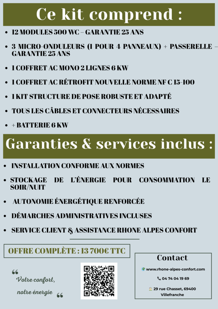 Centrale photovoltaïque 6 kWc + Batterie – Offre complète à 13 700 € TTC 3