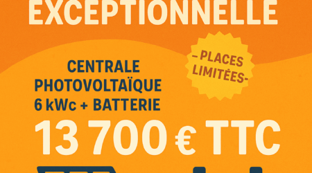 Centrale photovoltaïque 6 kWc + Batterie – Offre complète à 13 700 € TTC